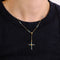 Collier Pendentif croix en or jaune 750/1000 avec topaze et chaîne 58 Facettes