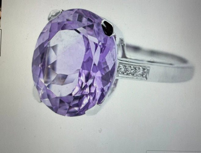 Bague 52 Mauboussin Mon Bébé d'Amour - Bague en or blanc améthyste et diamants 58 Facettes