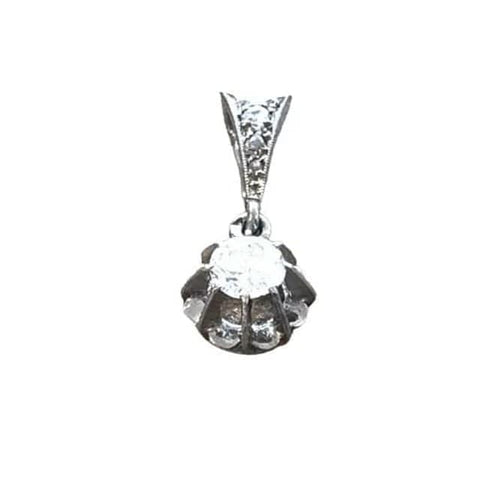 Pendentif Pendentif en platine avec diamant 0,45 ct et diamants 58 Facettes