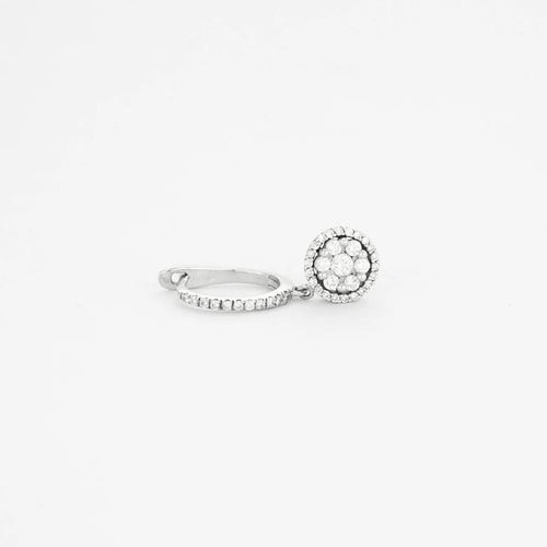 Boucles d'oreilles Boucles d’oreilles pendantes en or blanc 750 pavées de diamants 58 Facettes