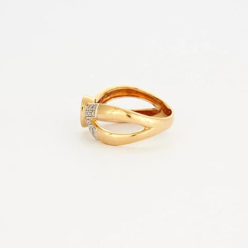 Bague 57 Bague saphir et diamants en or jaune 750 58 Facettes