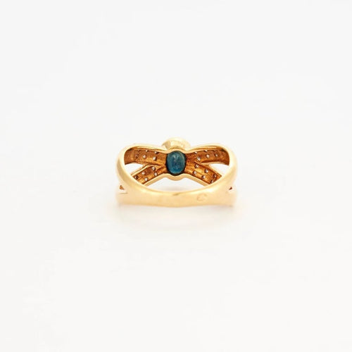 Bague 57 Bague saphir et diamants en or jaune 750 58 Facettes