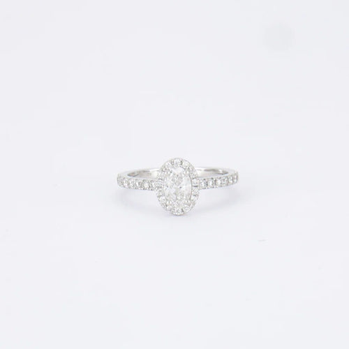 Bague 51 Bague de fiançailles en or 750 avec diamants 1 ct 58 Facettes