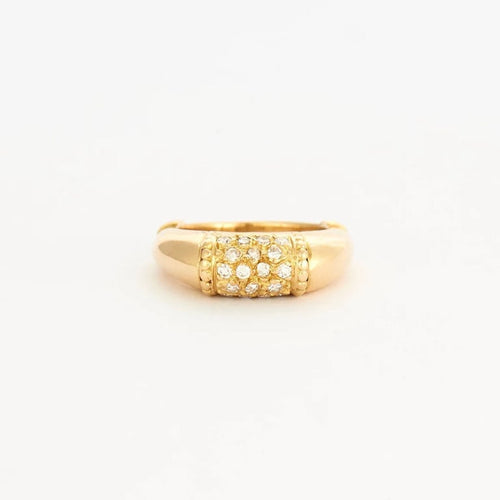 Bague 51 Bague jonc en or jaune 750 pavée de diamants 58 Facettes
