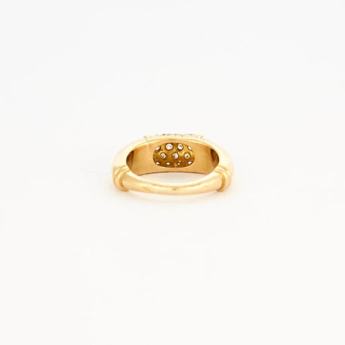Bague 51 Bague jonc en or jaune 750 pavée de diamants 58 Facettes