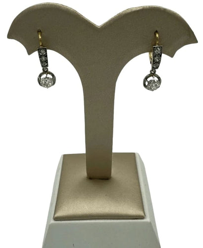 Boucles d'oreilles Boucles d’oreilles dormeuses en or jaune 750 et platine, diamants 58 Facettes
