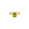 Bague 54 Bague en or jaune 750 avec péridot et diamants 58 Facettes
