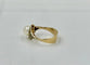 Bague 52 Bague ancienne en or jaune 585 avec perle fine et diamants 58 Facettes