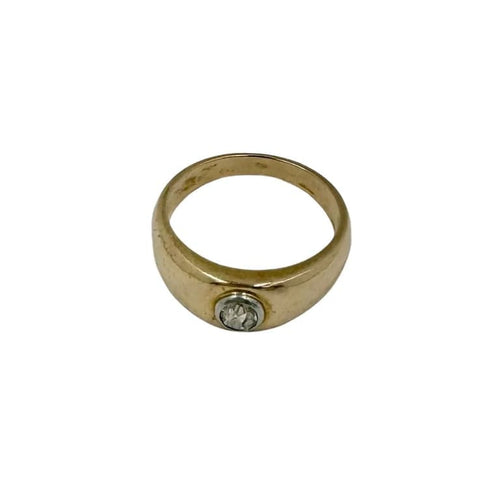 Bague 58 Bague jonc homme en or jaune 750 avec diamant 58 Facettes