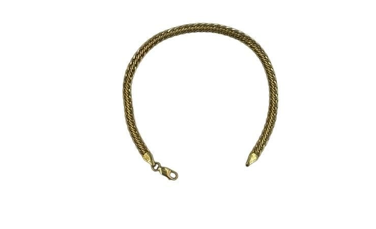 Bracelet Bracelet maille plate en or jaune 750/1000 58 Facettes