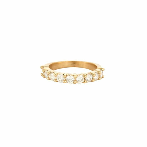 Bague 52 Demi-alliance - Bague en or jaune 750 et diamants 58 Facettes