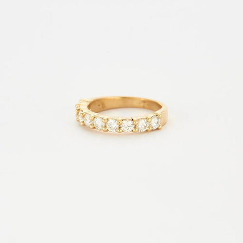 Bague 52 Demi-alliance - Bague en or jaune 750 et diamants 58 Facettes