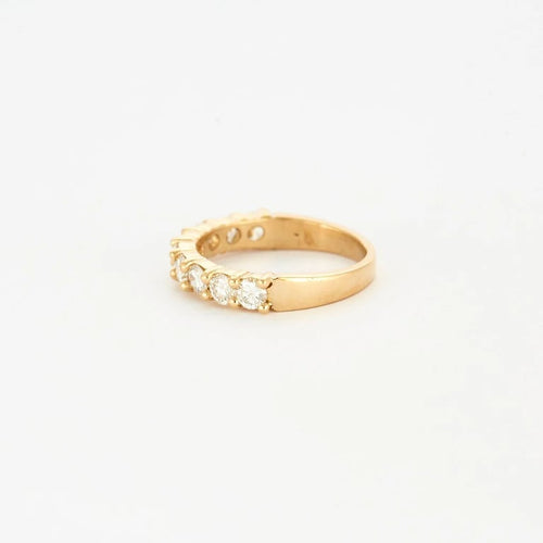Bague 52 Demi-alliance - Bague en or jaune 750 et diamants 58 Facettes
