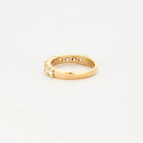 Bague 52 Demi-alliance - Bague en or jaune 750 et diamants 58 Facettes