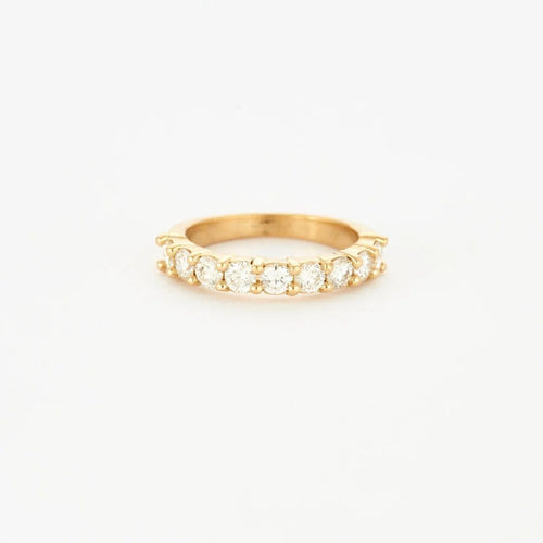 Bague 52 Demi-alliance - Bague en or jaune 750 et diamants 58 Facettes