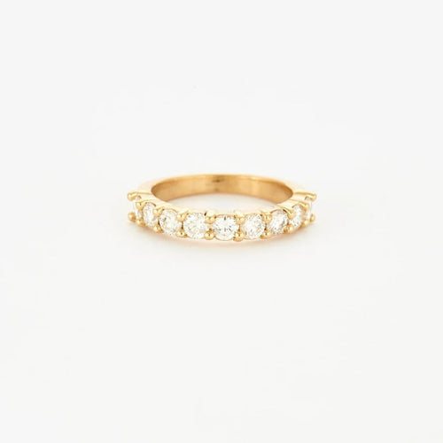 Bague 52 Demi-alliance - Bague en or jaune 750 et diamants 58 Facettes