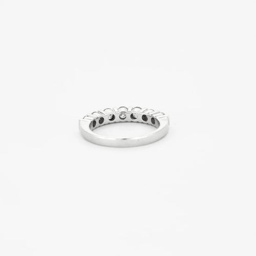 Bague 54 Alliance demi-tour en or blanc 750 et diamants 58 Facettes
