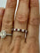Bague 58 Alliance demi-tour en or blanc 750 avec rubis et diamants 58 Facettes