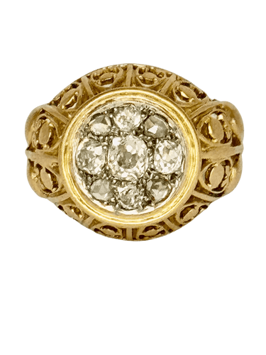 Bague 57 Bague dôme en or 750 et diamants 58 Facettes