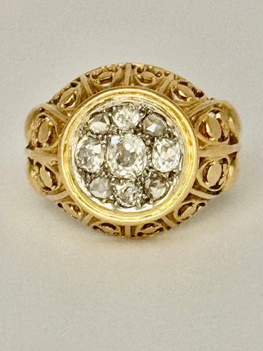 Bague 57 Bague dôme en or 750 et diamants 58 Facettes