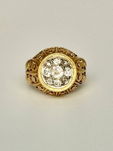 Bague 57 Bague dôme en or 750 et diamants 58 Facettes