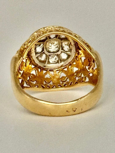 Bague 57 Bague dôme en or 750 et diamants 58 Facettes
