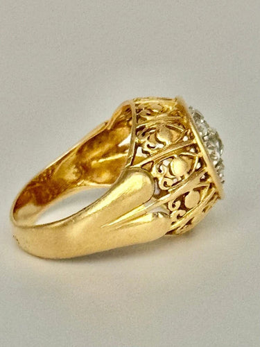 Bague 57 Bague dôme en or 750 et diamants 58 Facettes