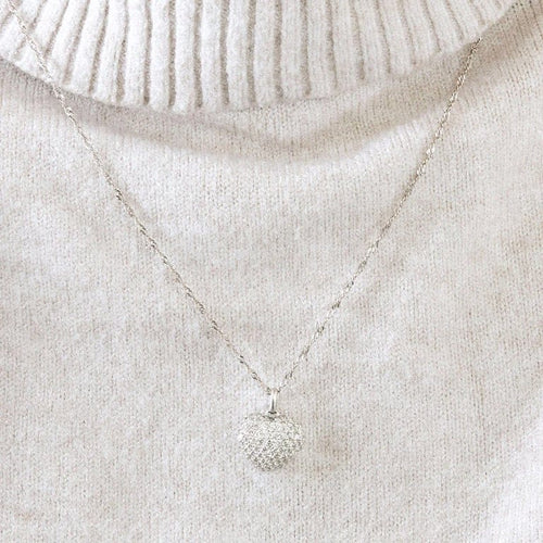Collier Collier cœur en or blanc 750 serti de diamants 58 Facettes