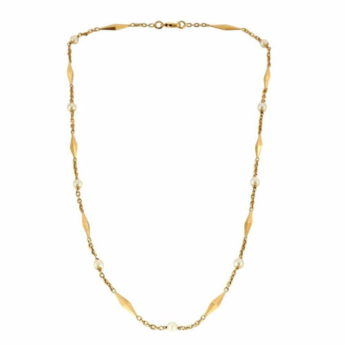 Collier Collier en or jaune 750/1000 avec perles de culture 58 Facettes