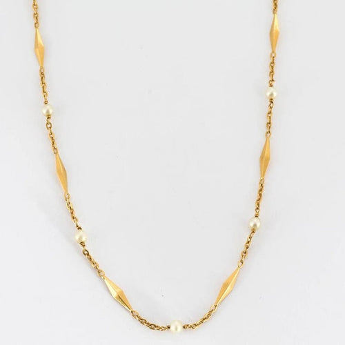 Collier Collier en or jaune 750/1000 avec perles de culture 58 Facettes