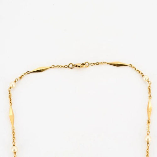 Collier Collier en or jaune 750/1000 avec perles de culture 58 Facettes