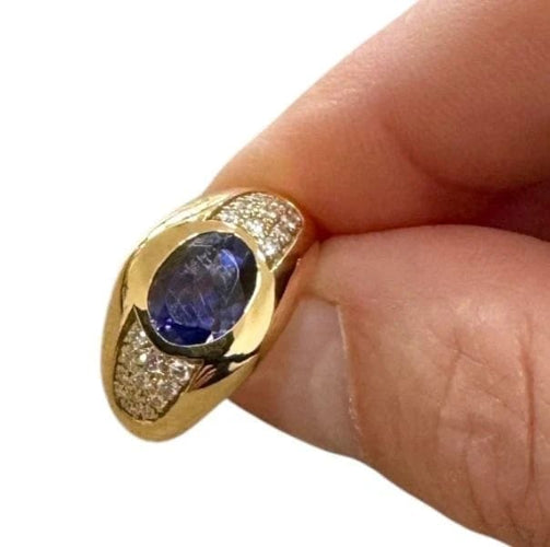 Bague 51 Mauboussin - Bague en or jaune 750 ornée d’iolite et diamants 58 Facettes