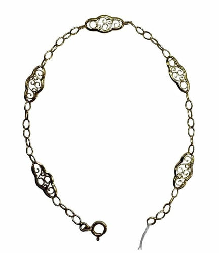 Bracelet Bracelet ancien en or jaune 750/1000 maille filigrane 58 Facettes