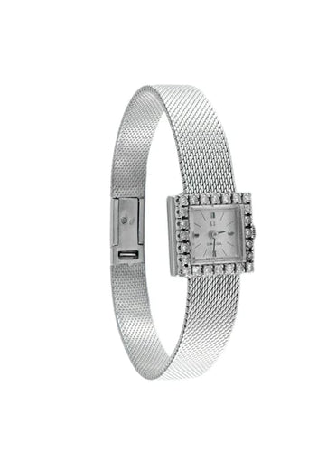 Montre Omega - Montre vintage en or blanc 18 carats et diamants 58 Facettes