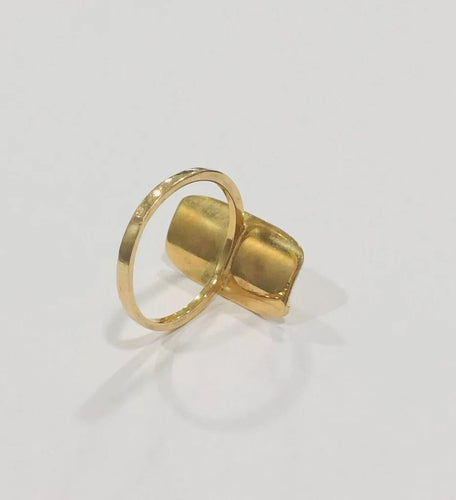 Bague 57.5 Bague en or jaune 18k et perle de culture 58 Facettes
