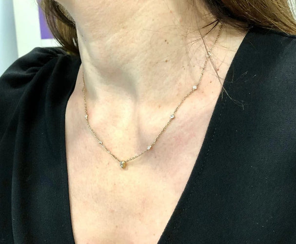 Collier Collier chaîne maille forçat facettée en diamants 58 Facettes