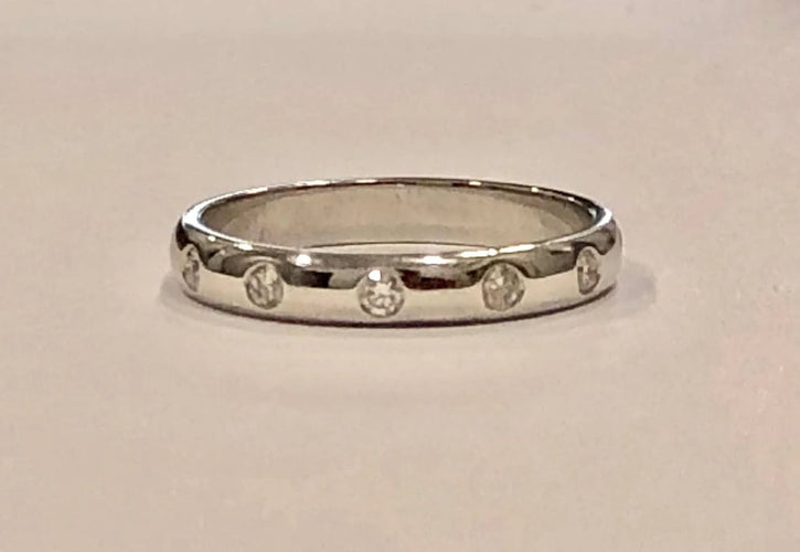 Bague 60 Alliance - Bague en or blanc 18k et diamants 58 Facettes