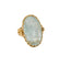 Bague 60 Bague ancienne en or jaune 18k avec aigue-marine cabochon 58 Facettes