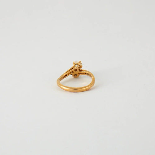Bague 57 Bague Toi & Moi émeraude et diamants en or jaune 18 k 58 Facettes
