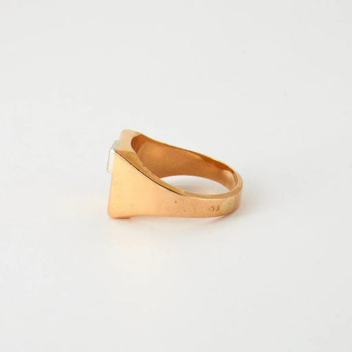 Bague 64.5 Bague chevalière vintage en or jaune 18k et diamant 58 Facettes