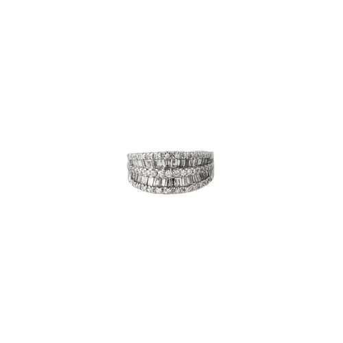Bague 57 Bague bandeau en or blanc 18 k et diamants 58 Facettes