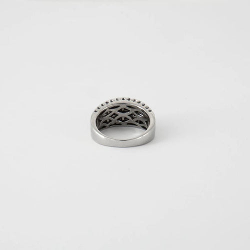 Bague 57 Bague bandeau en or blanc 18 k et diamants 58 Facettes