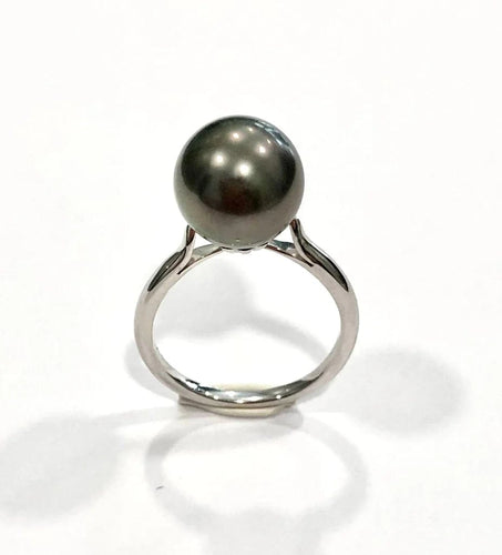 Bague Bague perle de Tahiti en or blanc 18K 58 Facettes