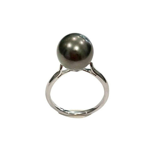 Bague Bague perle de Tahiti en or blanc 18K 58 Facettes