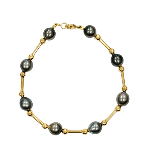 Bracelet Bracelet perles de Tahiti en or jaune 18k 58 Facettes