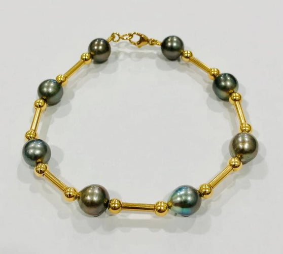 Bracelet Bracelet perles de Tahiti en or jaune 18k 58 Facettes