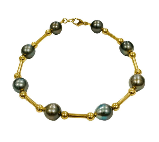 Bracelet Bracelet perles de Tahiti en or jaune 18k 58 Facettes