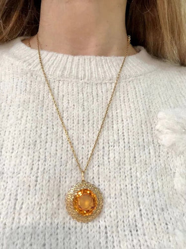 Pendentif Pendentif ancien en or jaune et citrine 58 Facettes