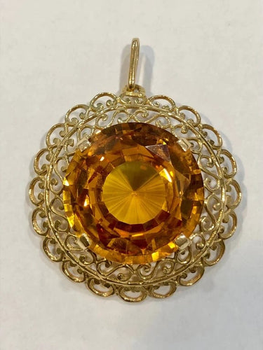 Pendentif Pendentif ancien en or jaune et citrine 58 Facettes