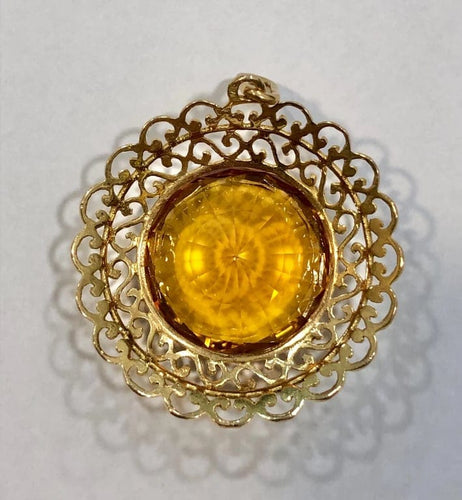 Pendentif Pendentif ancien en or jaune et citrine 58 Facettes